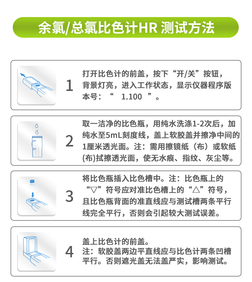 余氯/总氯比色计 HR 测试方法1